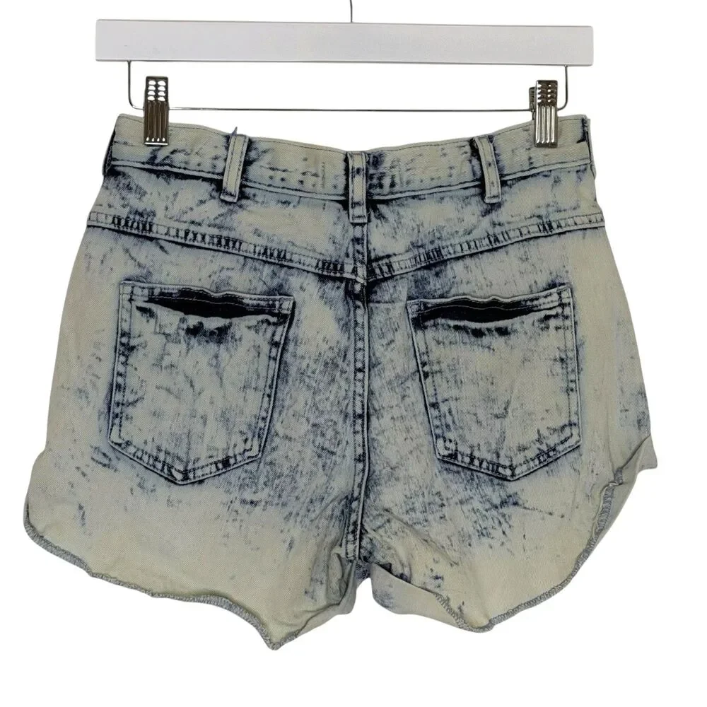 Angel Kiss Cut Off High Rise Jean Shorts Denim Blue Junior Women 7